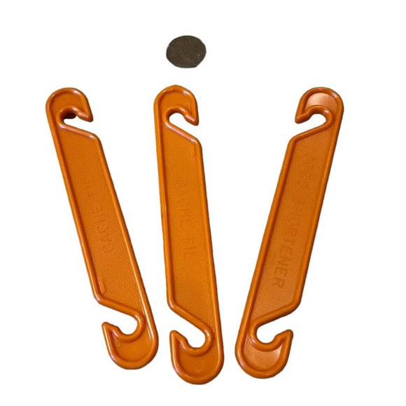 3 Vintage Tupperware Cord Blind Shortener Consultant Gadgets ORANGE - Picture 1 of 3